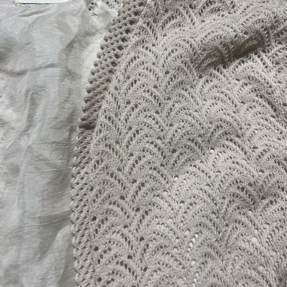 Vintage 60s Vienna Lace Cream Acrylic Rayon Knit Cardigan - Picture 2 of 3